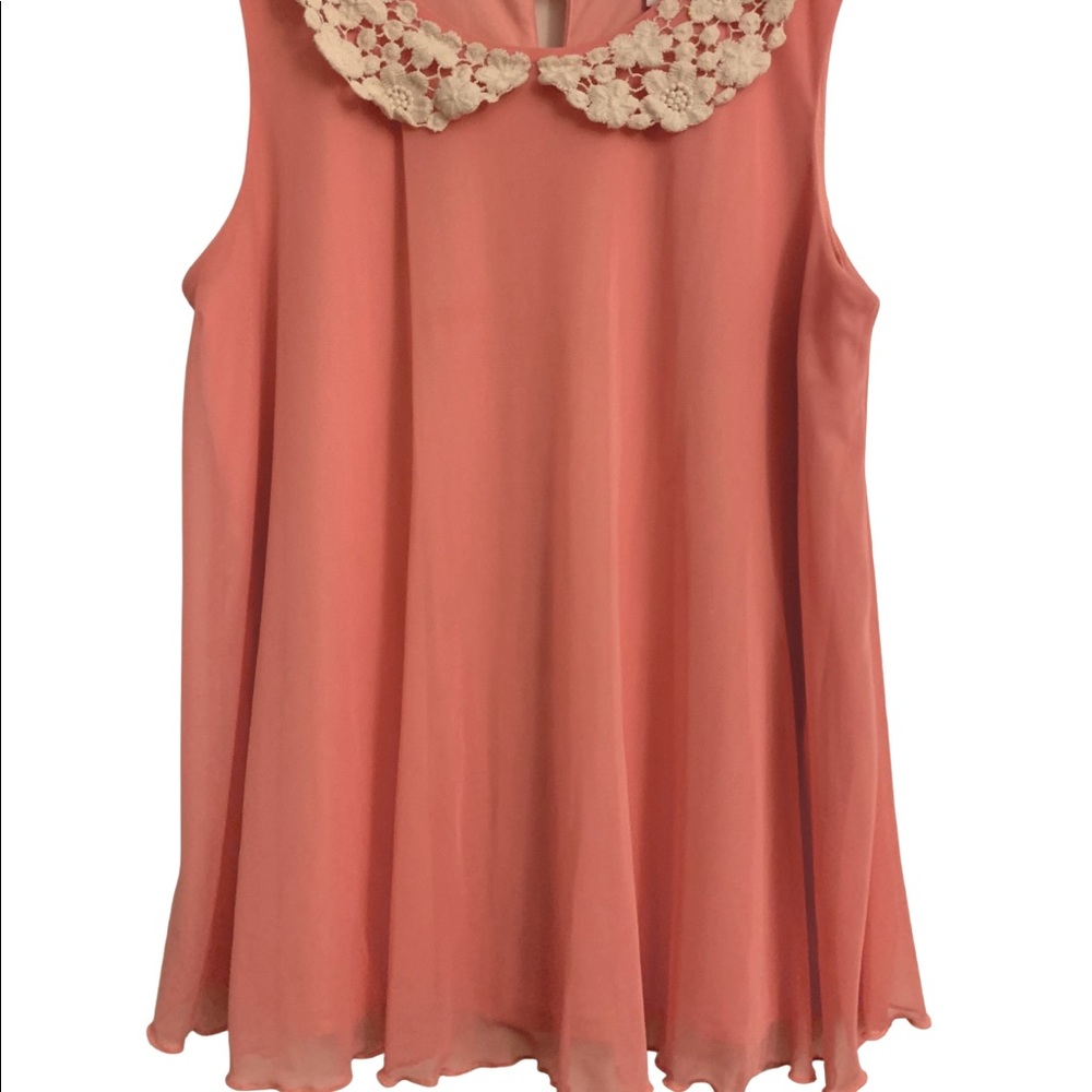 Floral Mesh Sleeveless Blouse